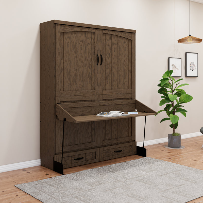 Hokku Designs Junxi Solid Wood Murphy Bed Wayfair